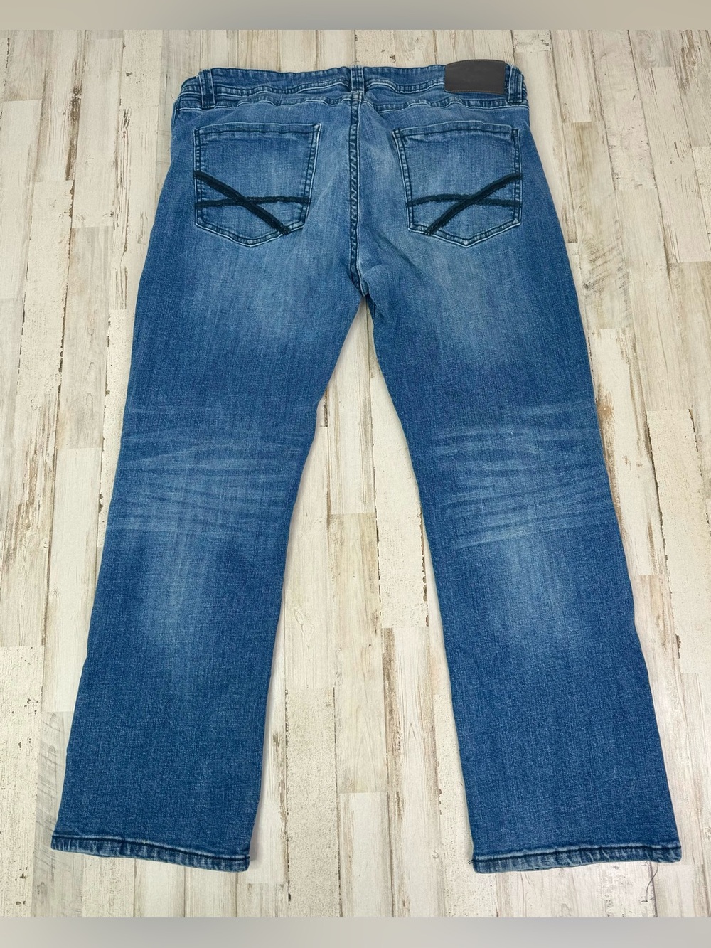T.K. Axel Slim Boot Jeans Mens 38x31 Blue Denim Embroidery Western - Picture 10 of 12